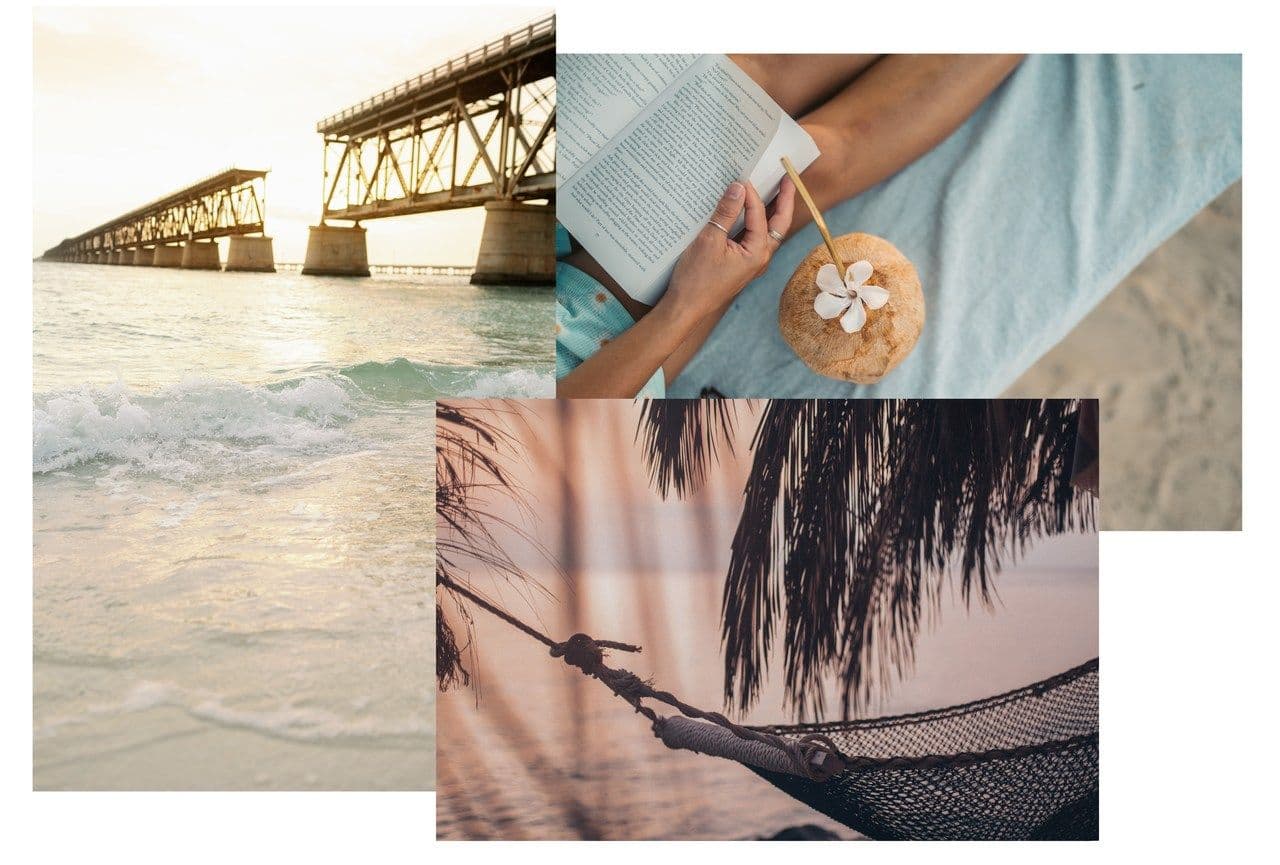 A collage of KeysCations vacation rental homes in Marathon, Florida